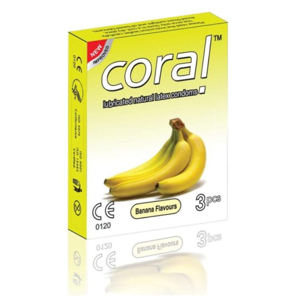 3 Pcs Coral Banana Flavor Condom