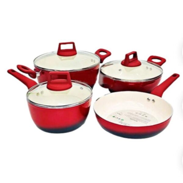 KIAM 7Pcs Cookware Set Super Ceramic Coated Granite Non-Stick (Induction Bottom)