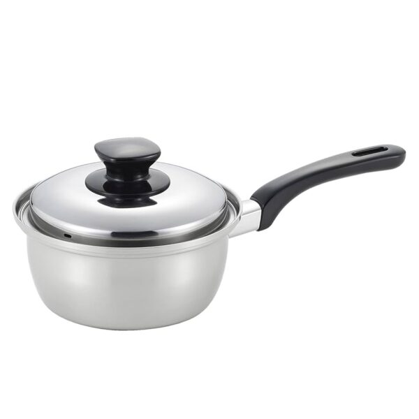 Stainless Steel Sauce Pan with SS Lid and Bakelite Handle - 16cm- Silver