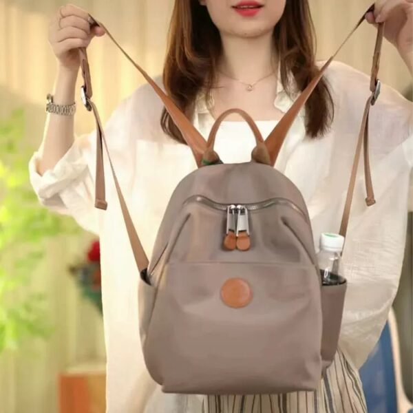 2025 New Hot Women’s Backpacks Designer High Quality Soft Nylon Simple Fashion Bag(Grey)
