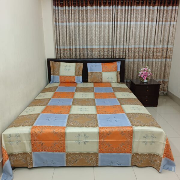 Luxury Twill Cotton Bedsheet – King Size – 3Pecs – Chocolate Box