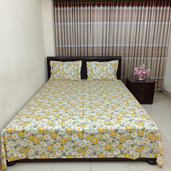 Luxury Twill Cotton Bedsheet – King Size – 3Pcs – Cosmos
