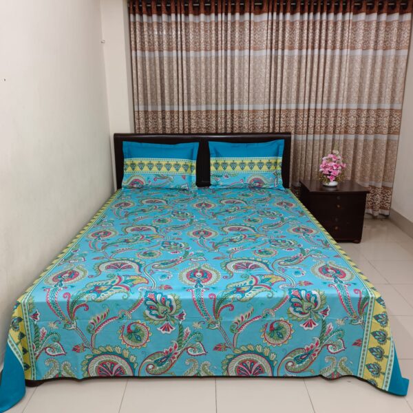 Luxury Twill Cotton Bedsheet – King Size – 3Pecs – Firoza Kolka