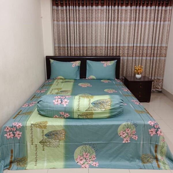 30/30 Count Luxury Exclusive Bedsheet – King Size – 3 Pecs Set – Happy Olive