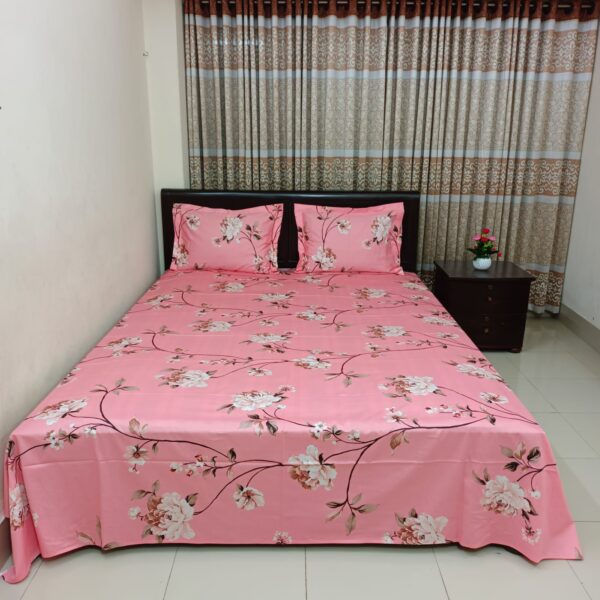 Luxury Twill Cotton Bedsheet – King Size – 3Pecs Set – Lota Pink