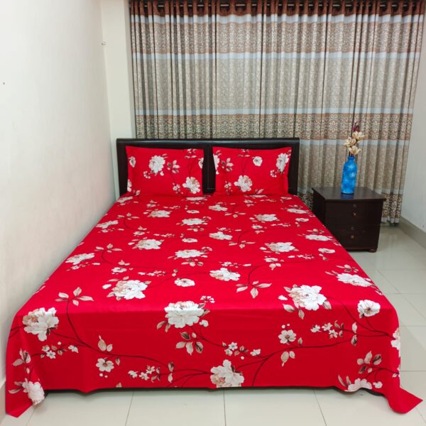 Luxury Twill Cotton Bedsheet – King Size – Lota Red