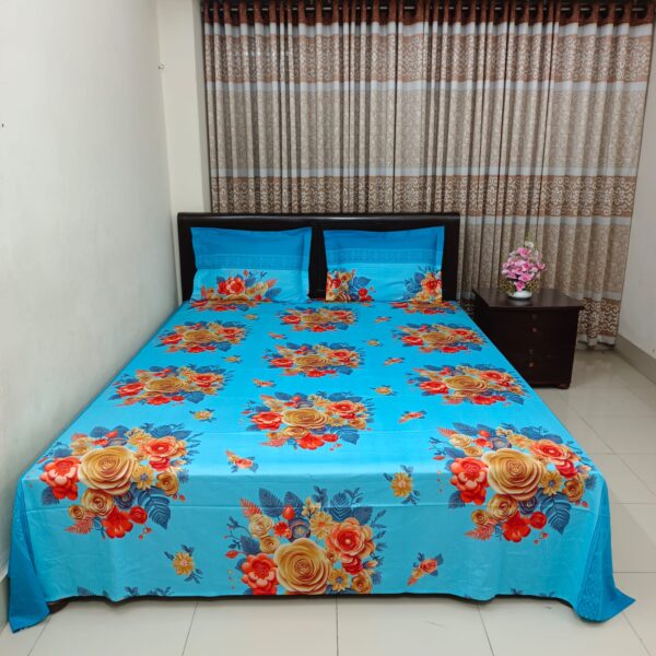 Luxury Twill Cotton Bedsheet – King Size – 3‑Piece Set