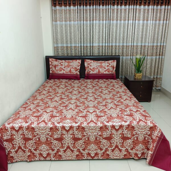Luxury Twill Cotton Bedsheet – King Size – 3 Pieces – Royal Brown