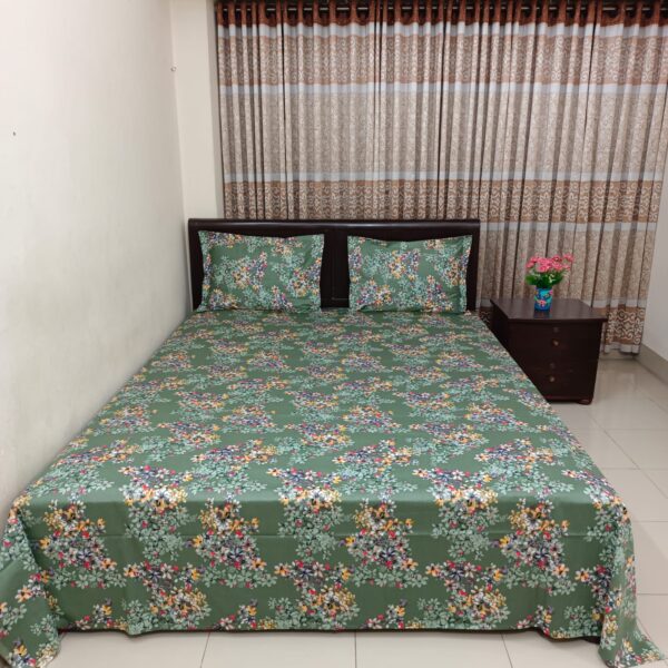 Luxury Twill Cotton King Size Bedsheet – Sheuli G – 3 Pcs Set | Alliomart