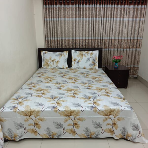 Luxury Twill Cotton Bedsheet – King Size – 3Pcs – Snow White