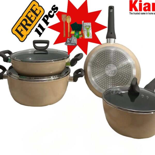 Kiam Super Ceramics 7 pcs Cookware set IB + 11Pcs Free( Stock limited)