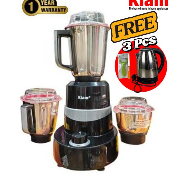 Kiam Turbo Mix 1200W Mixer Grinder (3 Jars) + Free Gift Combo 🎁 | Heavy-Duty Performance | Offer Price